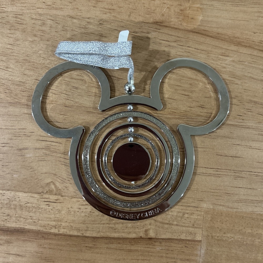 Mickey Mouse Silver Metal Head Disney Christmas Ornament
